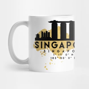 Singapore Singapore Skyline Map Art Mug